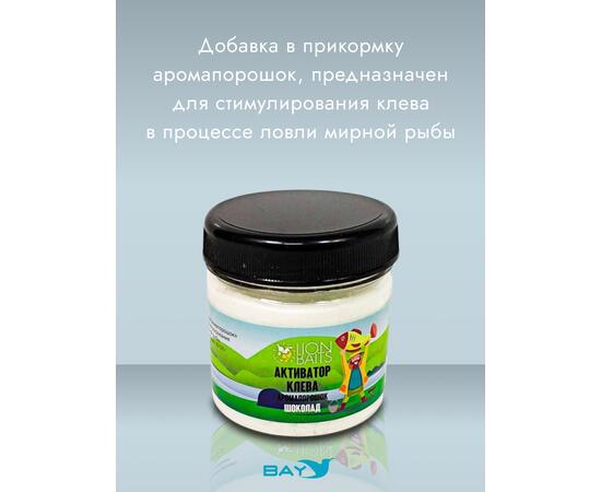 Lion Baits Активатор клева Аромапорошок "Шоколад" 100гр, Вкус: Шоколад, Расцветка: белый, фото , изображение 2