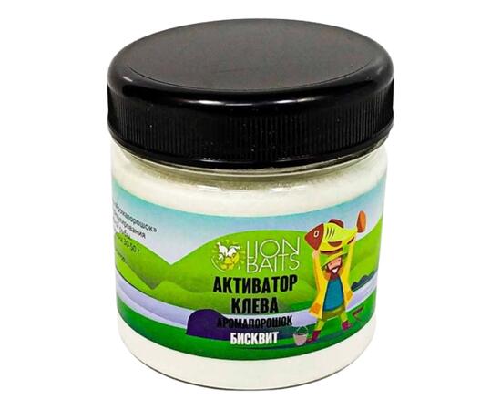 Lion Baits Активатор клева Аромапорошок "Бисквит" 100гр, Вкус: Бисквит, Расцветка: белый, фото , изображение 5