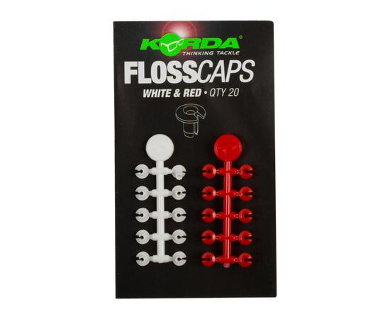 Стопор для бойлов KORDA Floss Caps White/Red, фото 