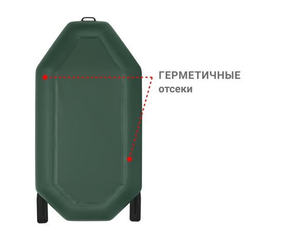 Надувная лодка Фрегат М-11 Оптима  (240 см) Зеленый, фото , изображение 3