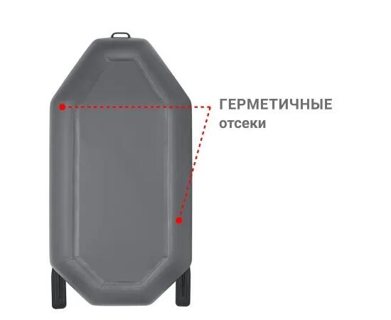 Надувная лодка Фрегат М-11 Оптима  (240 см) Серый, фото , изображение 3