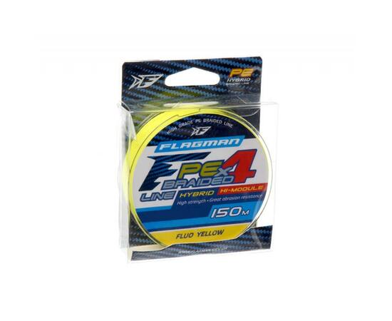 Шнур FLAGMAN PE Hybrid F4 150м Fluo Yellow 0,32мм 18,2кг 40lb, Цвет: Fluo/Yellow, Диаметр лески: 0.32 мм, Размотка: 150 м, фото , изображение 2