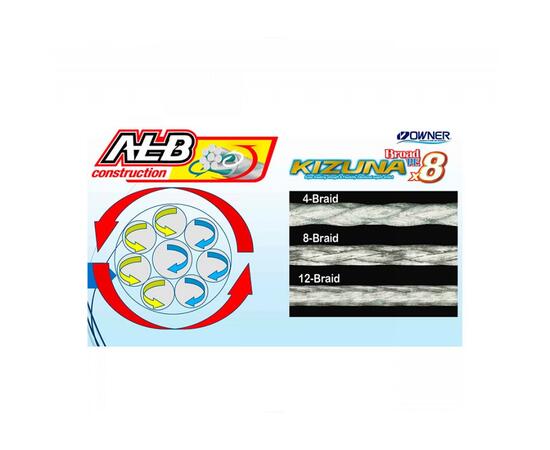 Шнур OWNER Kizuna X8 Broad PE multi color 10м 150м 0,13мм 6,7кг, фото , изображение 5