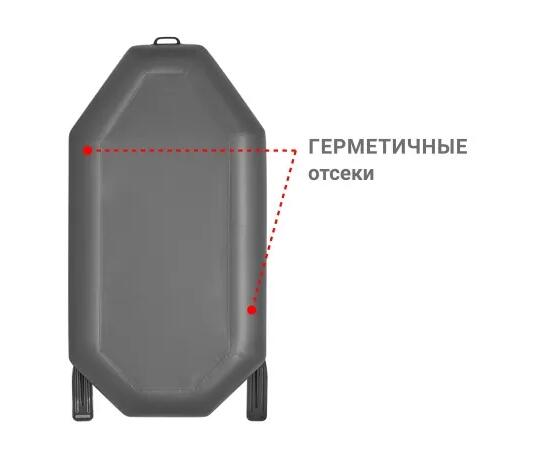 Надувная лодка Фрегат М-11 Оптима Лайт (240 см) Серый, фото , изображение 3