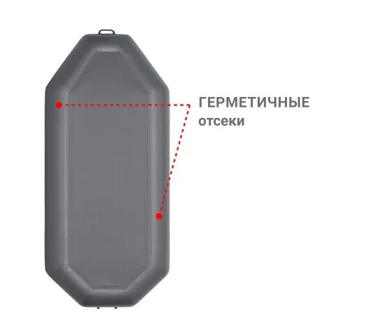 Надувная лодка Фрегат М-3 Оптима Лайт (280 см) Серый, фото , изображение 3