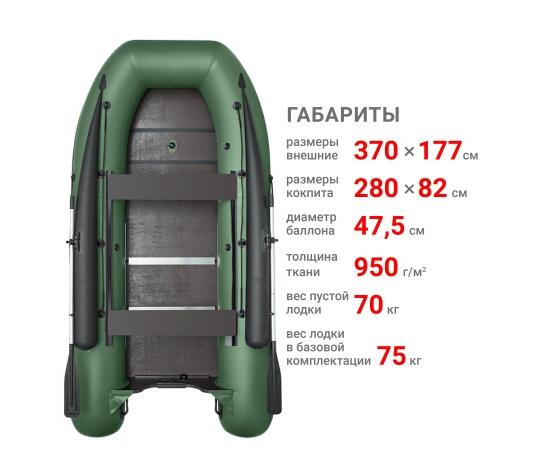Надувная лодка Фрегат 370 F Зеленый, фото , изображение 2 Надувная лодка Фрегат 370 F Зеленый, фото , изображение 2