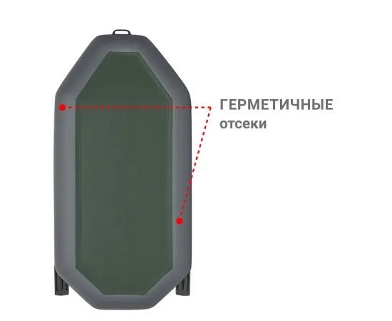 Надувная лодка Фрегат М-2 (260 см) Оптима Лайт Серый, фото , изображение 3