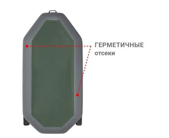 Надувная лодка Фрегат М-2 Оптима (260 см) Серый, фото , изображение 3