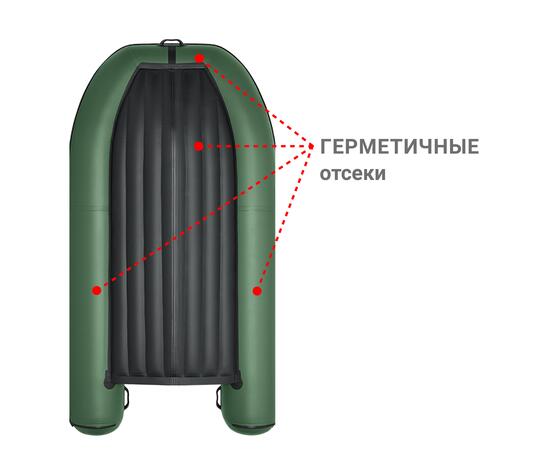Надувная лодка Фрегат 330 Air (НДНД) Зеленый, фото , изображение 3