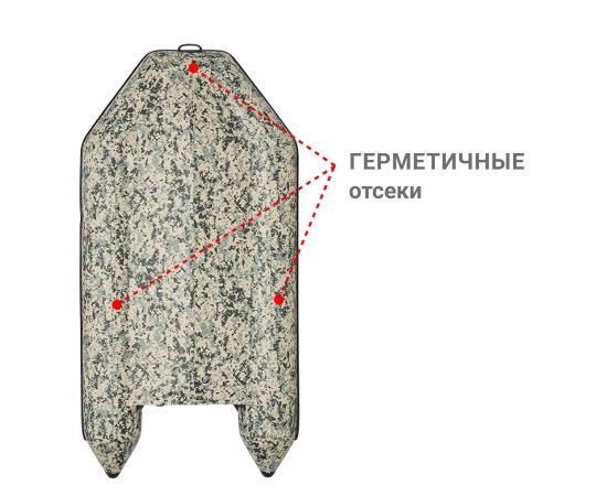 Надувная лодка Фрегат 300 ЕК с килем Камуфляж, фото , изображение 3