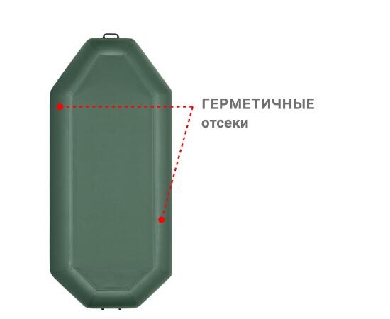 Надувная лодка Фрегат М-5 Оптима Лайт (300 см) Зеленый, фото , изображение 3