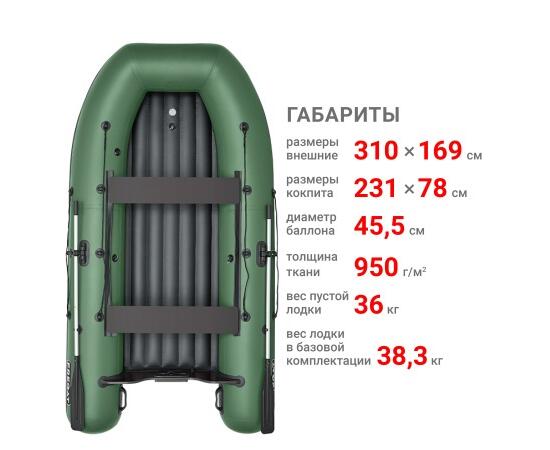 Надувная лодка Фрегат 310 Air (НДНД) Зеленый, фото , изображение 2 Надувная лодка Фрегат 310 Air (НДНД) Зеленый, фото , изображение 2
