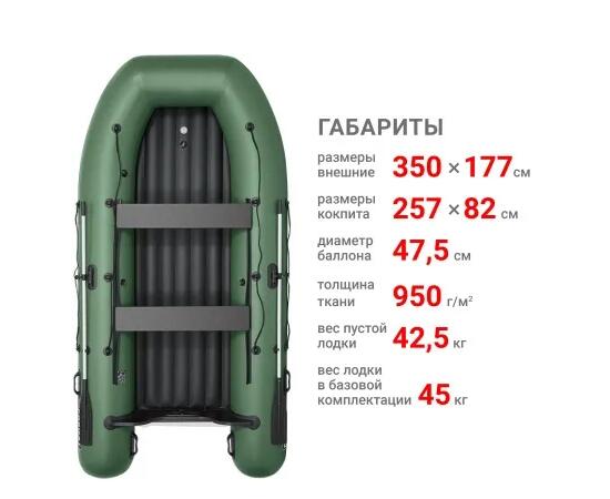 Надувная лодка Фрегат 350 Air (НДНД) Зеленый, фото , изображение 2 Надувная лодка Фрегат 350 Air (НДНД) Зеленый, фото , изображение 2