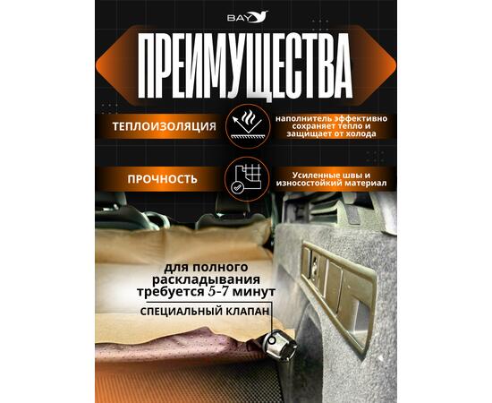 Самонадувающийся коврик Bay NatureTrips Air 5 (авто) 180x130x5 см, фото , изображение 3 Самонадувающийся коврик Bay NatureTrips Air 5 (авто) 180x130x5 см, фото , изображение 3