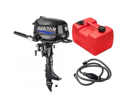 Лодочный мотор SEATAN F5BMS PRO (аналог 6л. с.) с баком 12 л, фото 