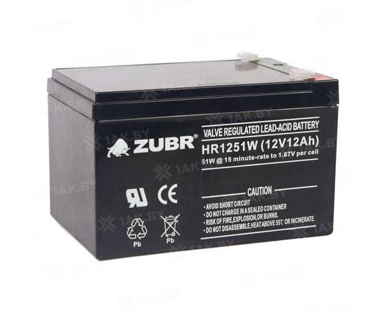 Аккумулятор ZUBR HR 1251 W (12V, 12Ah), фото , изображение 6
