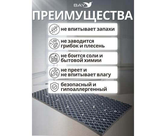 Коврик EVA под миску для животных 50x30 см графит, фото , изображение 2