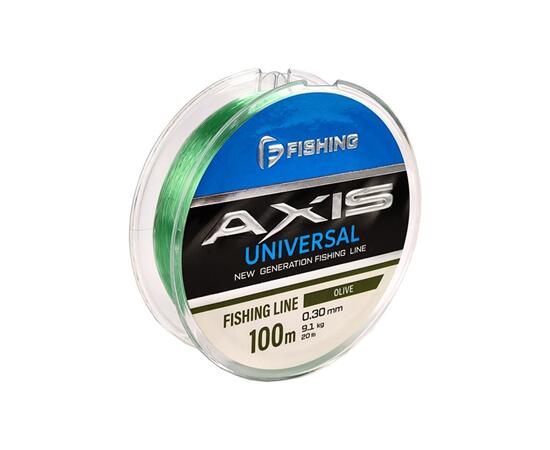 Леска F-FISHING Axis Universal Line Olive 100м 0,30мм 9,1кг 20lb, фото 