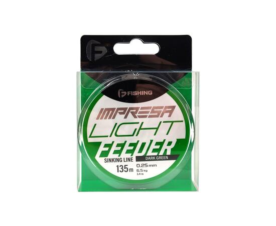 Леска F-FISHING Impresa Light Feeder Dark Green 135м 0,25мм 6,5кг 14lb, фото , изображение 3