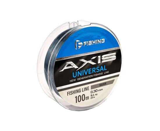 Леска F-FISHING Axis Universal Line Silver 100м 0,30мм 9,1кг 20lb, фото 