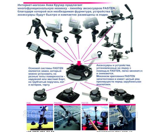 Тарга 610 мм. с тремя замками и монтажными площадками без поворотного механизма Borika FASTen, фото , изображение 6