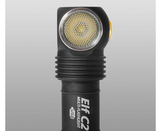 Фонарь Armytek Elf C2 Micro-USB Теплый свет, Цвет: черный, Световая температура: Warm, фото , изображение 11