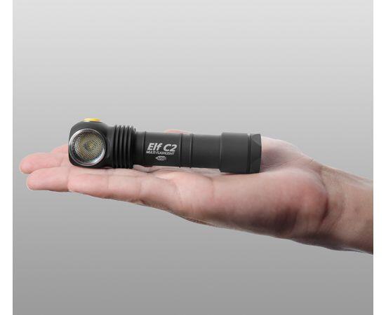 Фонарь Armytek Elf C2 Micro-USB Теплый свет, Цвет: черный, Световая температура: Warm, фото , изображение 3