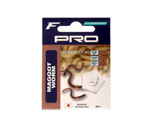 Готовый поводок Flagman Pro Maggot Worm Hooks №12, фото 