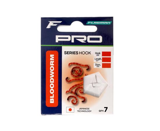 Готовый поводок Flagman Pro Bloodworm Hooks №14, фото 