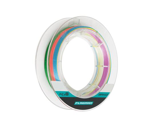 Шнур Flagman Braid PE Multicolor X8 150м 0.185мм, фото 