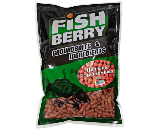 FishBerry Пеллетс быстрорастворимый клубника 8мм - 1 кг, Вкус: клубника, Диаметр (мм): 8, фото 