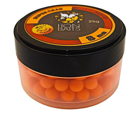 Lion Baits Бойл (pop-up) Super Crab 8 мм - 25 г, Вкус для группировки: Super Crab, Вид рыбы: карп и амур, Диаметр (мм): 8, фото 