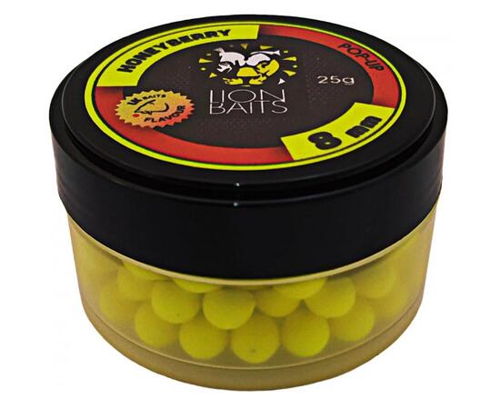 Lion Baits Бойл (pop-up) HoneyBerry 8 мм - 25 г, Вкус для группировки: HONEYBERRY, Вид рыбы: карп и амур, Диаметр (мм): 8, фото 