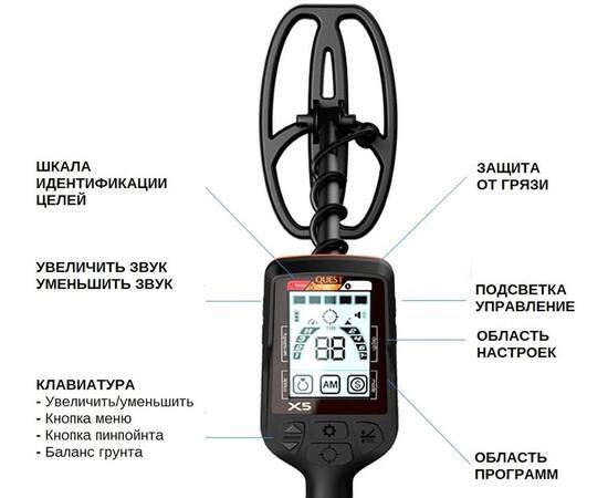 Металлоискатель Quest X5, фото , изображение 2