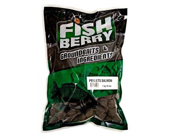FishBerry Пеллетс карповый (лосось, цв. -темный) 18мм - 1 кг, Вкус: лосось, Вид рыбы: Карп, Диаметр (мм): 18, фото 