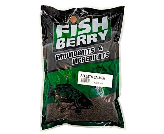 FishBerry Пеллетс карповый (лосось, цв. -темный) 2мм - 1 кг, Вкус: лосось, Вид рыбы: Карп, Диаметр (мм): 2, фото 