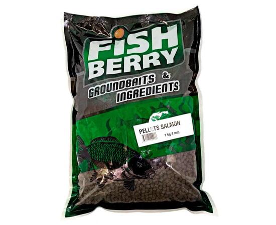 FishBerry Пеллетс карповый (лосось, цв. -темный) 4мм - 1 кг, Вкус: лосось, Вид рыбы: Карп, Диаметр (мм): 4, фото 
