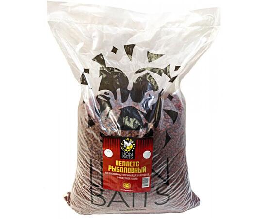 Lion Baits Пеллетс карповый (палтус, цв. -бордовый) 10мм - 15 кг, Вкус: палтус, Вид рыбы: Карп, Диаметр (мм): 10, фото 