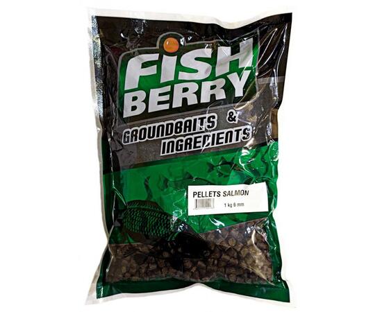 FishBerry Пеллетс карповый (лосось, цв. -темный) 6мм - 1 кг, Вкус: лосось, Вид рыбы: Карп, Диаметр (мм): 6, фото 
