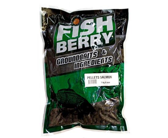 FishBerry Пеллетс карповый (лосось, цв. -темный) 8мм - 1 кг, Вкус: лосось, Вид рыбы: Карп, Диаметр (мм): 8, фото 