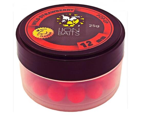 Lion Baits Бойл (pop-up) Wild Strawberry 12 мм - 25 г, Вкус для группировки: WILD STRAWBERRY, фото 