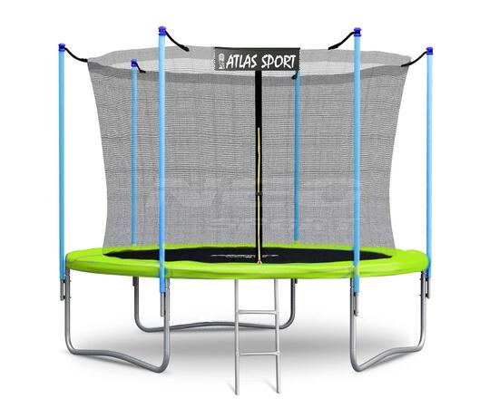 Батут Atlas Sport 183 см (6ft) с внутренней сеткой без лестницы GREEN, Цвет: зеленый, Диаметр батута: 183 см (6 ft), фото 