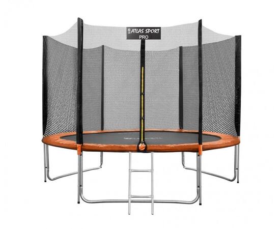 Батут Atlas Sport 252 см (8ft) PRO (усиленные опоры) ORANGE, Цвет: оранжевый, Диаметр батута: 252 см (8 ft), фото 