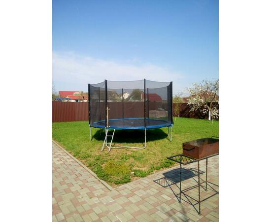 Батут Atlas Sport 435 см (14ft) BASIC с лестницей GREEN, Цвет: зеленый, Диаметр батута: 435 см (14ft), фото , изображение 2