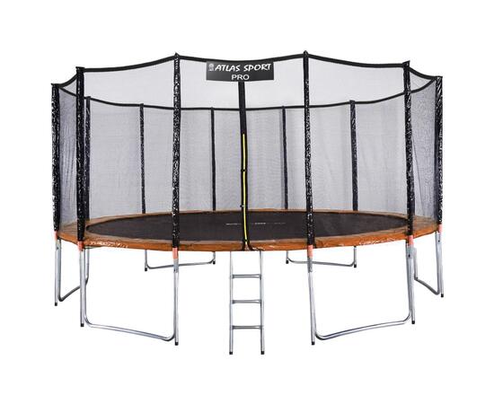 Батут Atlas Sport 490 см (16ft) PRO (усиленные опоры) ORANGE, Цвет: оранжевый, Диаметр батута: 490 см (16 ft), фото 