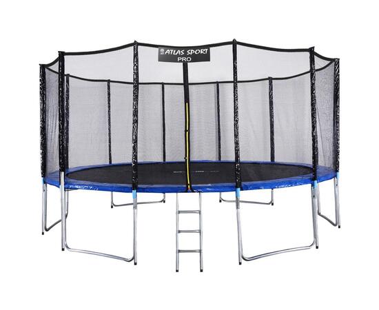 Батут Atlas Sport 490 см (16ft) PRO (усиленные опоры) BLUE, Цвет: синий, Диаметр батута: 490 см (16 ft), фото 