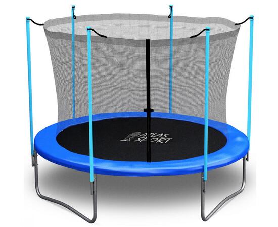 Батут FunFit 252 см (8ft) с внутренней сеткой и лестницей BLUE, фото , изображение 2