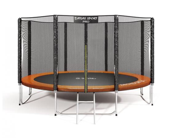 Батут Atlas Sport 404 см (13ft) PRO (усиленные опоры) ORANGE, Цвет: оранжевый, Диаметр батута: 404 см (13 ft), фото 