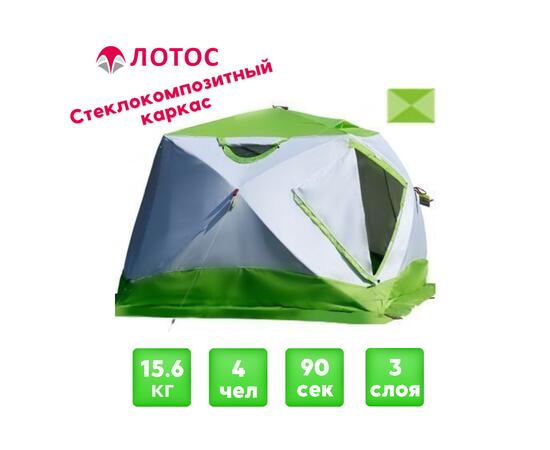 Утепленная зимняя палатка Лотос Куб 4 Классик Термо (Салатовый), фото 