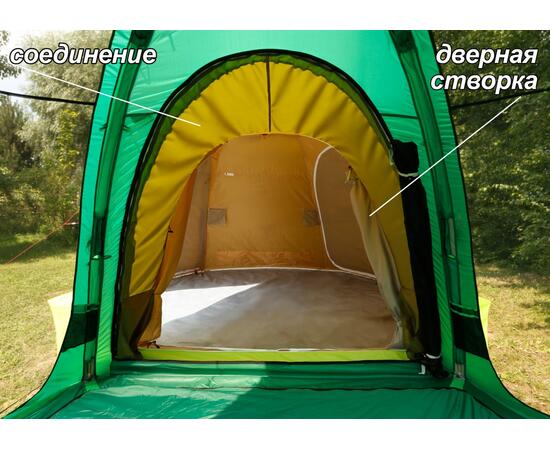 Соединение палаток ЛОТОС 5/5 с Дверью (оливковый, ПУ3000), Цвет: оливковый, фото , изображение 3
